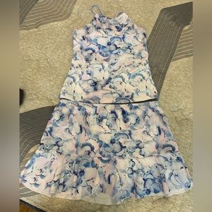 Tankini top with swim skirt